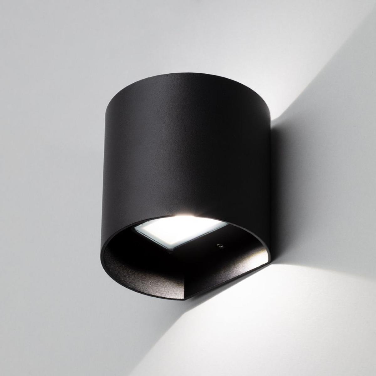 Davis Outdoor LED Rounded Up and Down Wall Light, Black – image 3