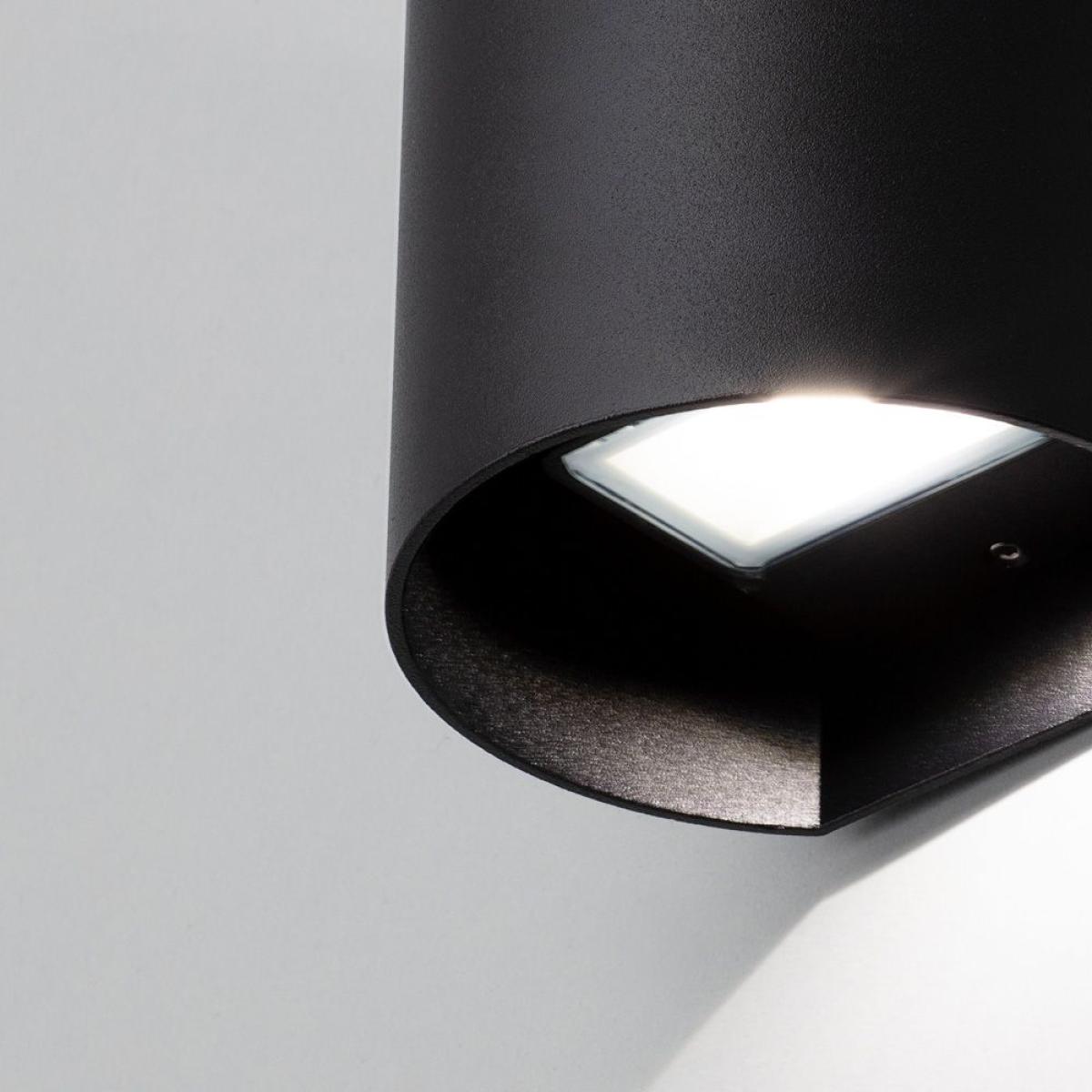 Davis Outdoor LED Rounded Up and Down Wall Light, Black – image 5
