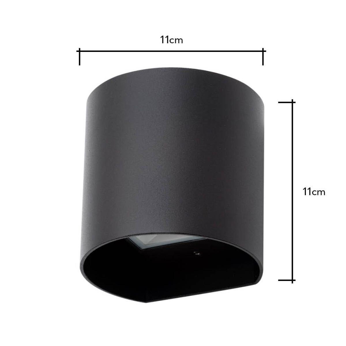 Davis Outdoor LED Rounded Up and Down Wall Light, Black – image 7