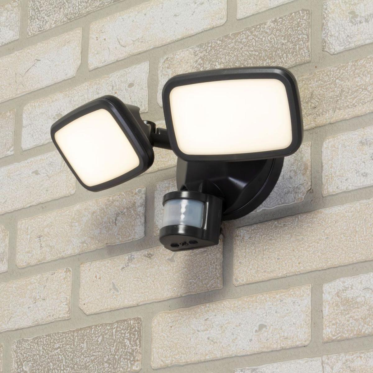 Wilson Twin 20 Watt LED Outdoor Flood Light with PIR Sensor, Dark Grey – image 2