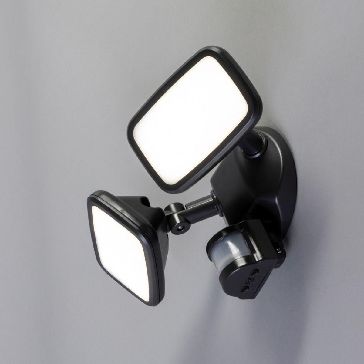 Wilson Twin 20 Watt LED Outdoor Flood Light with PIR Sensor, Dark Grey – image 3