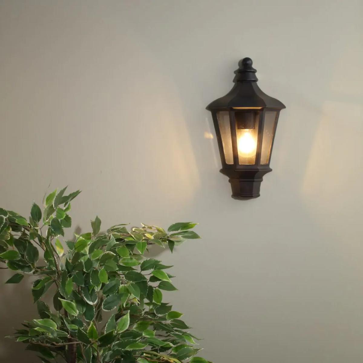 Findlay Outdoor Traditional Half Lantern, Black – image 2