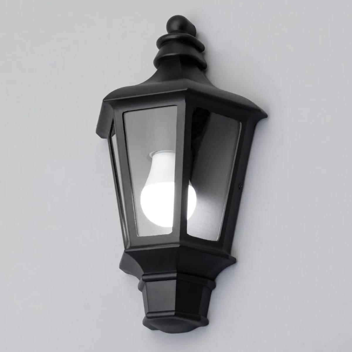 Findlay Outdoor Traditional Half Lantern, Black – image 3