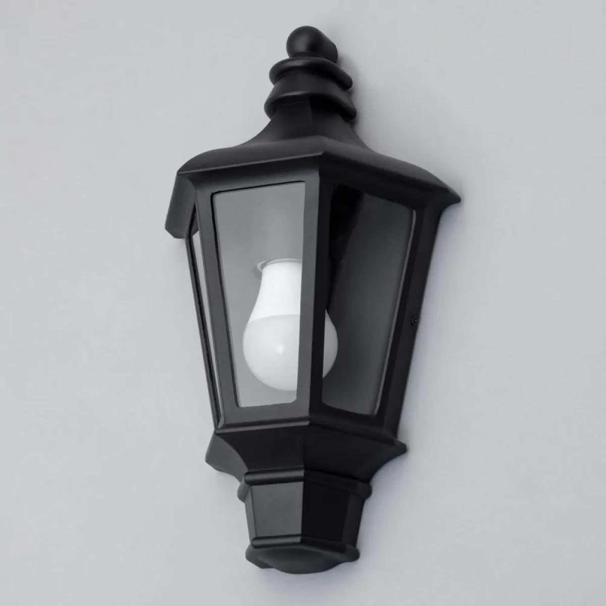 Findlay Outdoor Traditional Half Lantern, Black – image 4