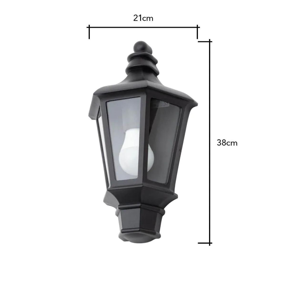Findlay Outdoor Traditional Half Lantern, Black – image 6