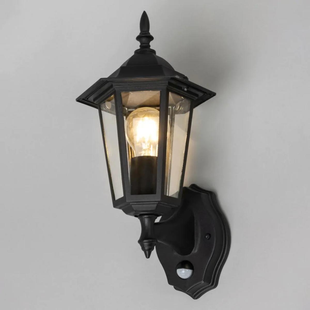 Reeta Outdoor Lantern Wall Light with PIR Sensor, Black – image 3