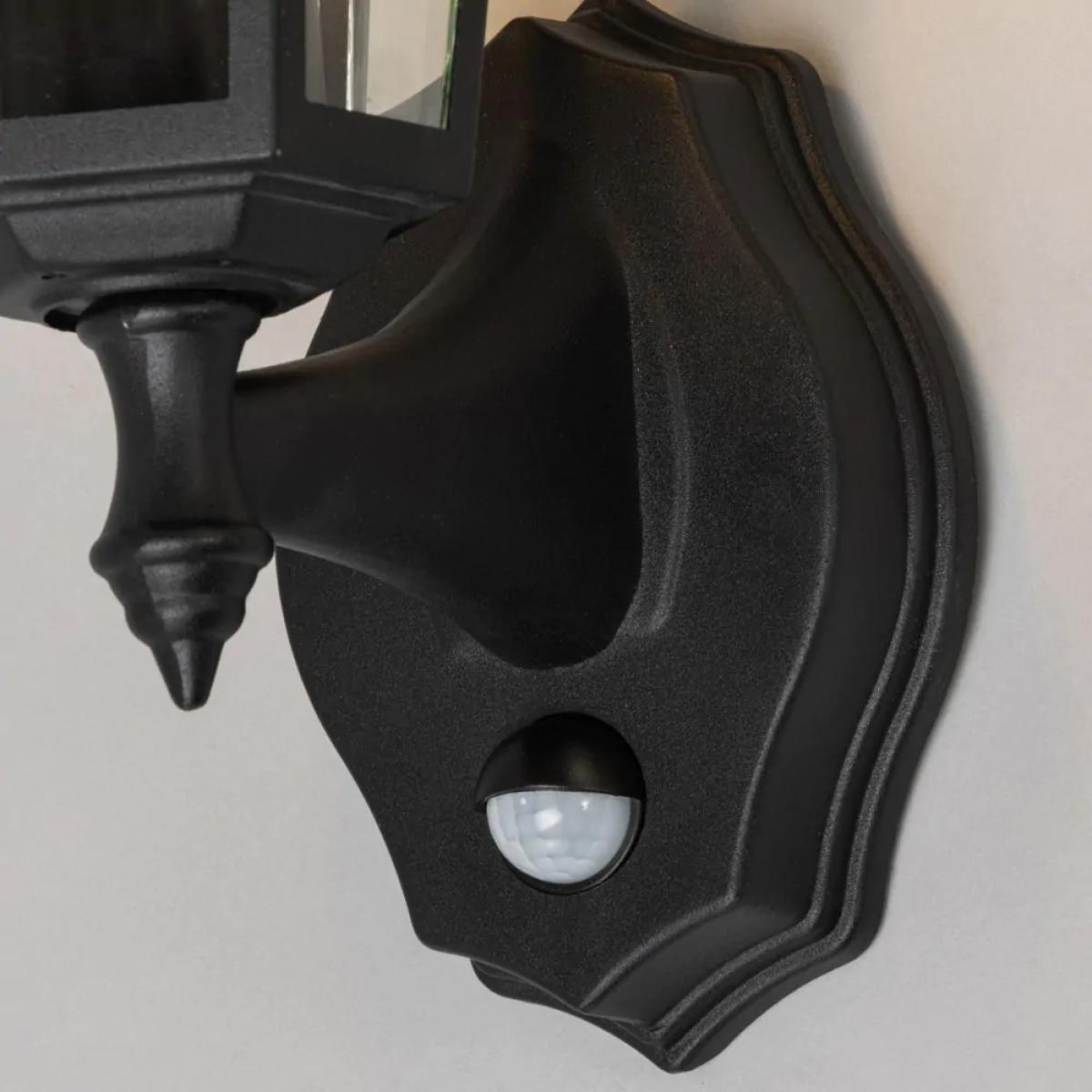 Reeta Outdoor Lantern Wall Light with PIR Sensor, Black – image 5