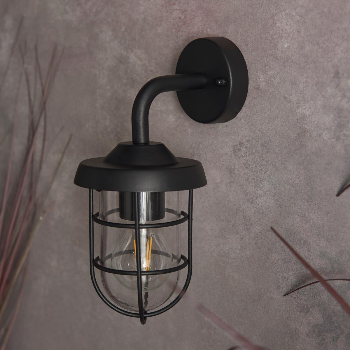 Barker Industrial Outdoor Wall Light Black – image 2
