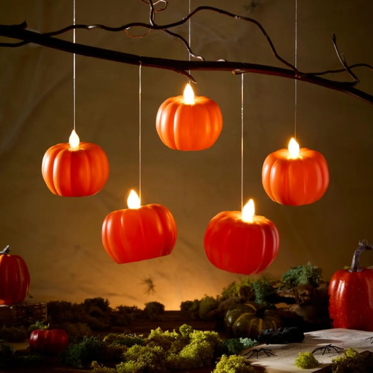 Pack of 5 Hanging Pumpkin Lights – image 3