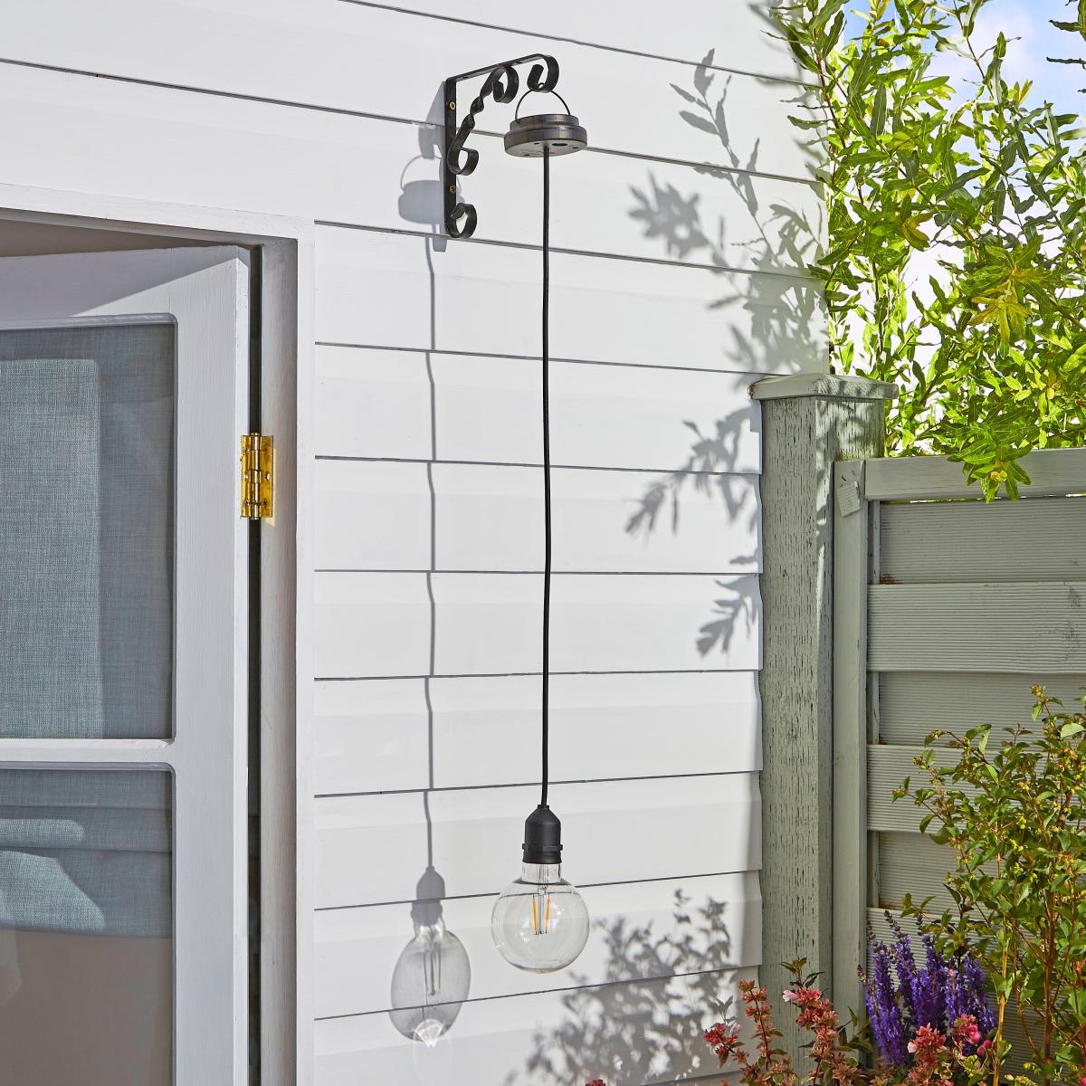 Hanging LED Indoor Outdoor Pendant Light Bulb Black – image 2