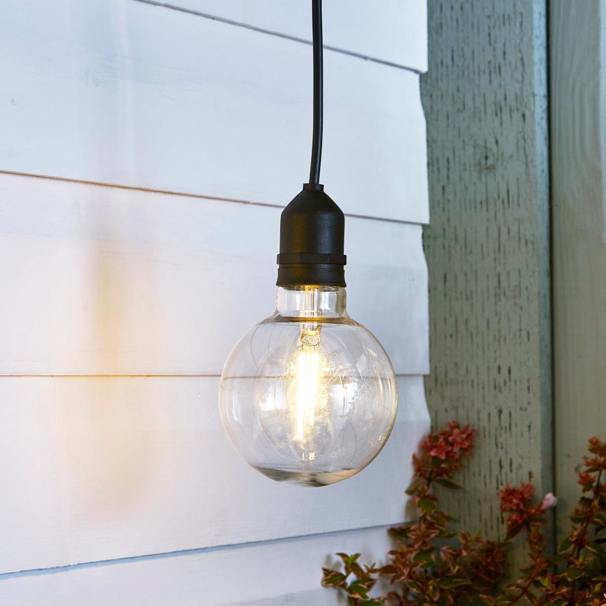 Hanging LED Indoor Outdoor Pendant Light Bulb Black – image 3