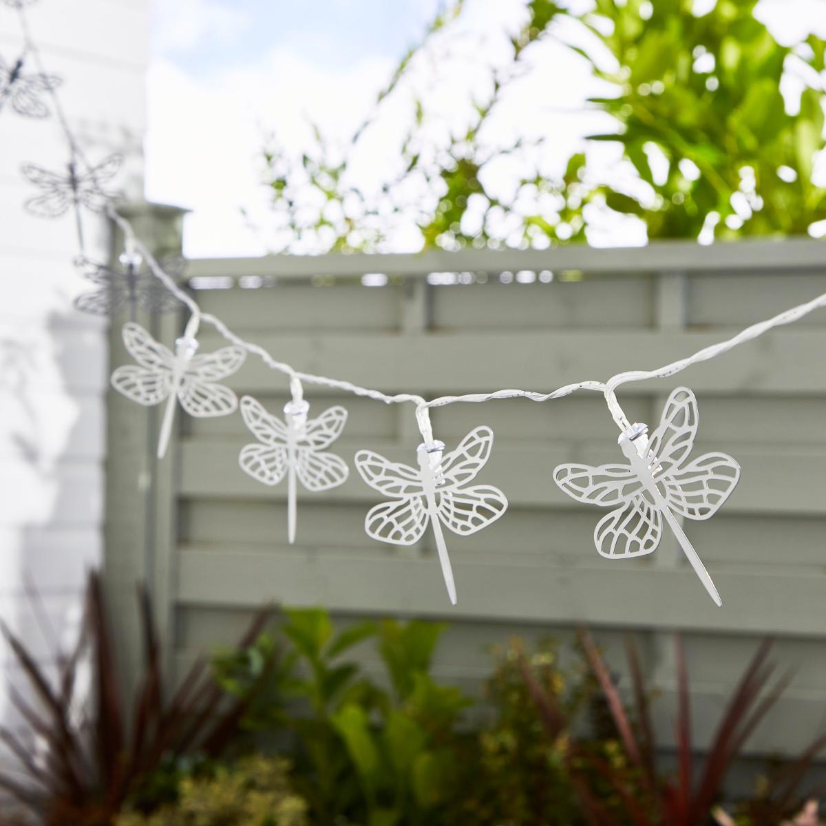 Dragonfly 10 LED Indoor Outdoor Solar String Lights Silver – image 2