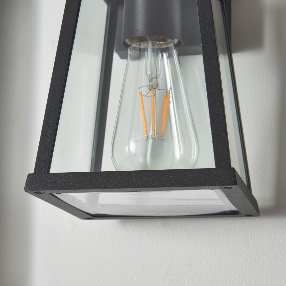 Hatton Industrial Indoor Outdoor Wall Light Black – image 2