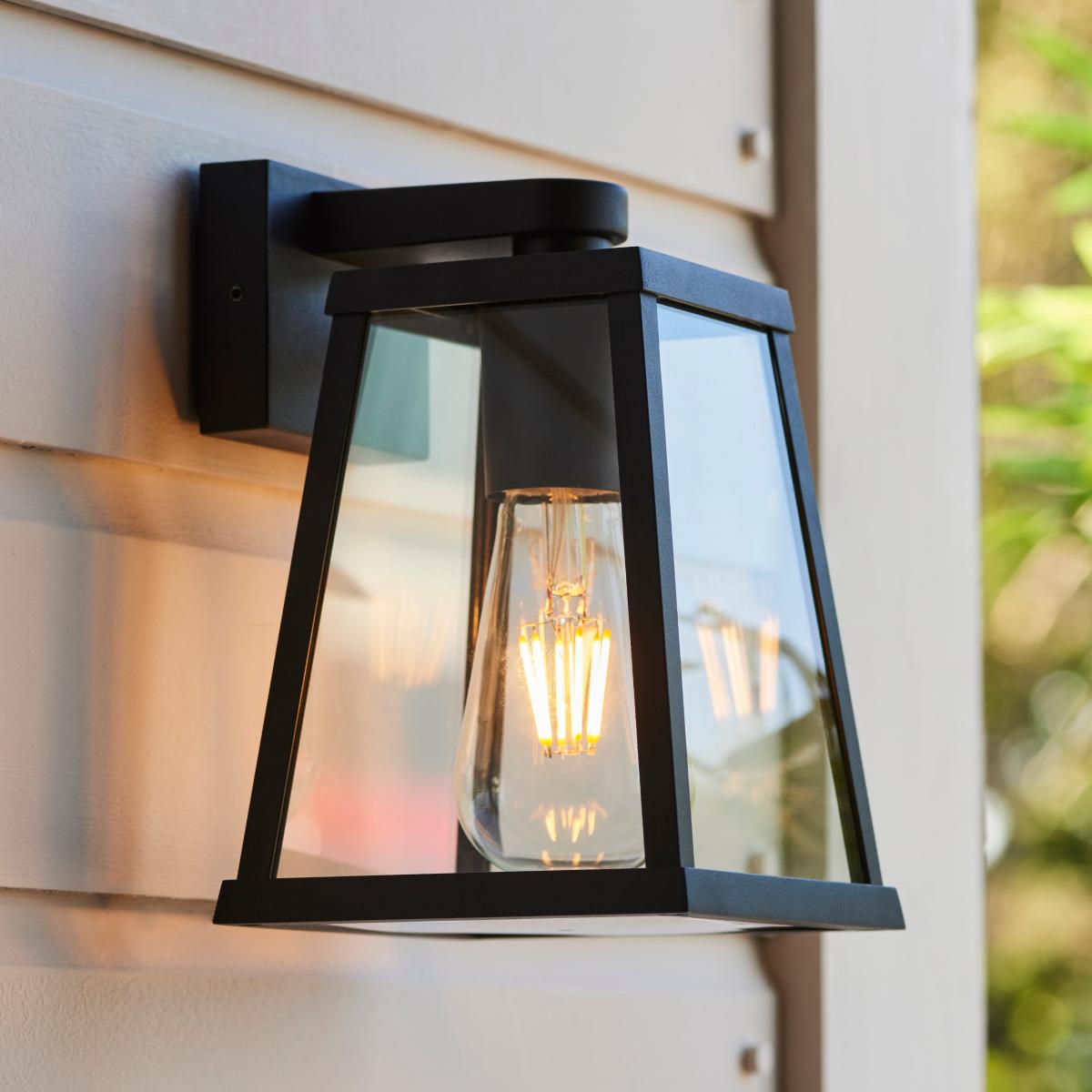 Hatton Industrial Indoor Outdoor Wall Light Black – image 1