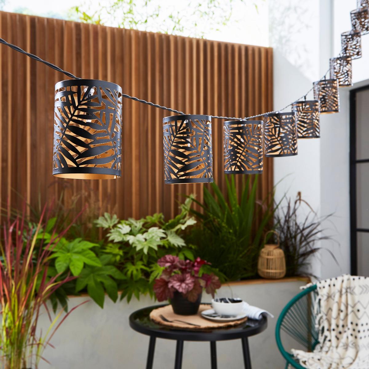 Tropical 10 LED Indoor Outdoor String Lights Black – image 2