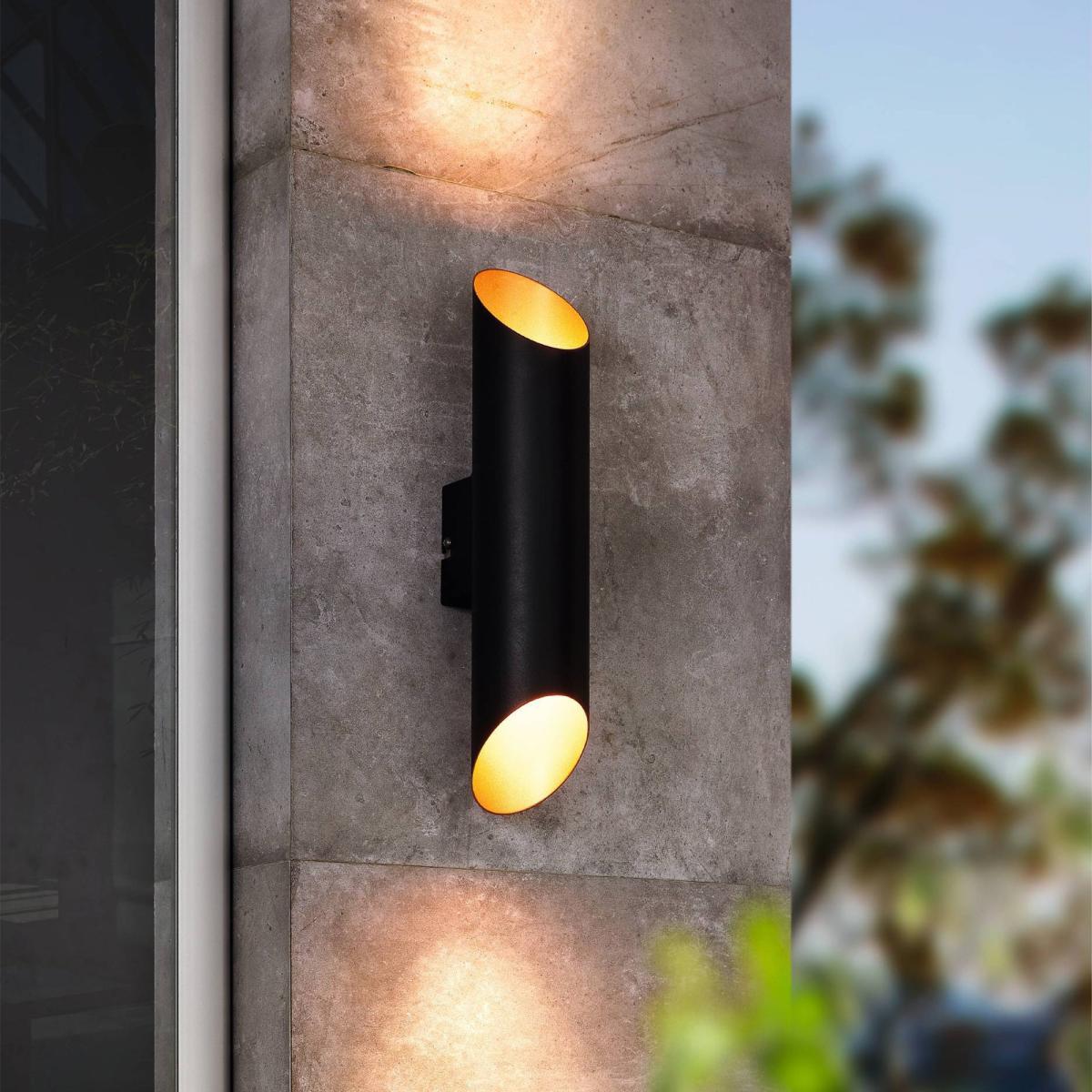 EGLO Agolada 2 Light LED Outdoor Wall Light Black – image 1