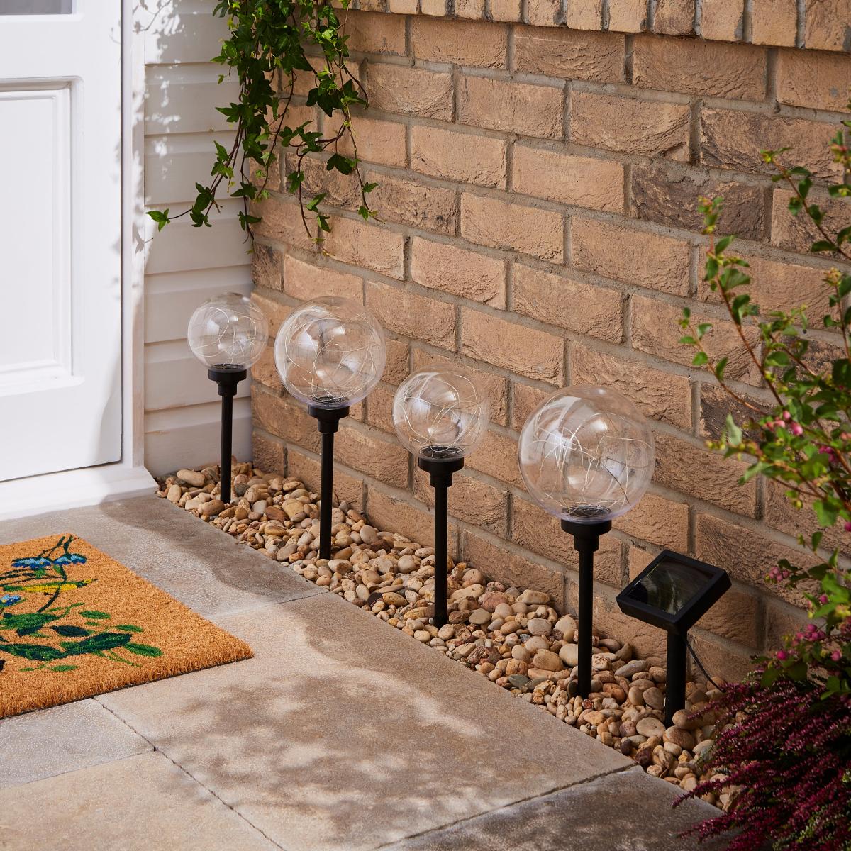 Set of 4 Wire Light Bauble Stake Lights Black – image 2