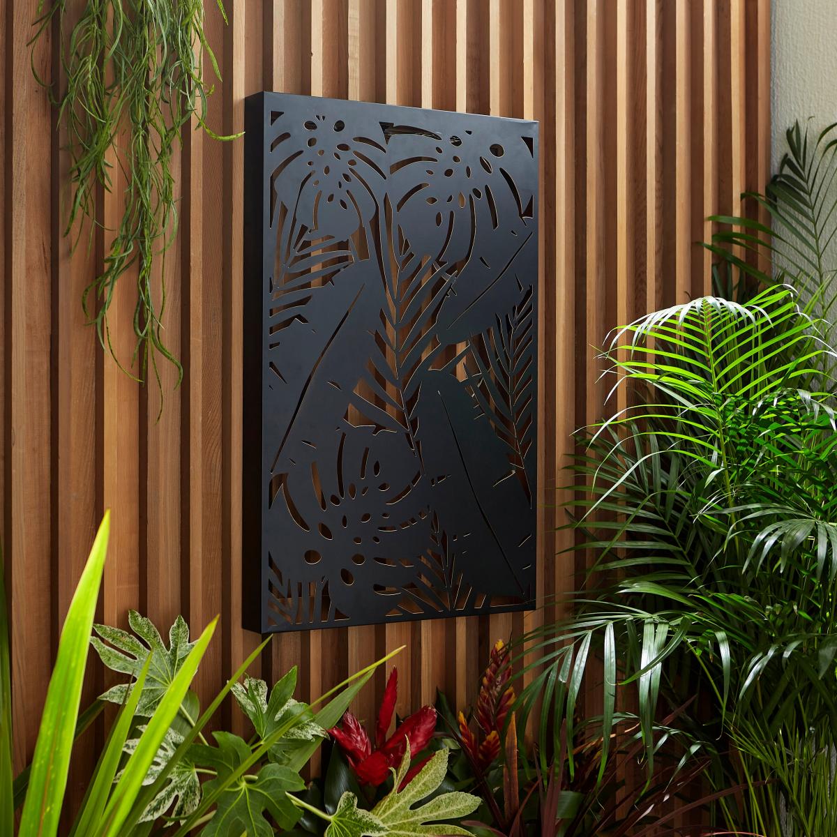 Tropical Indoor Outdoor Solar Wall Light Black – image 2