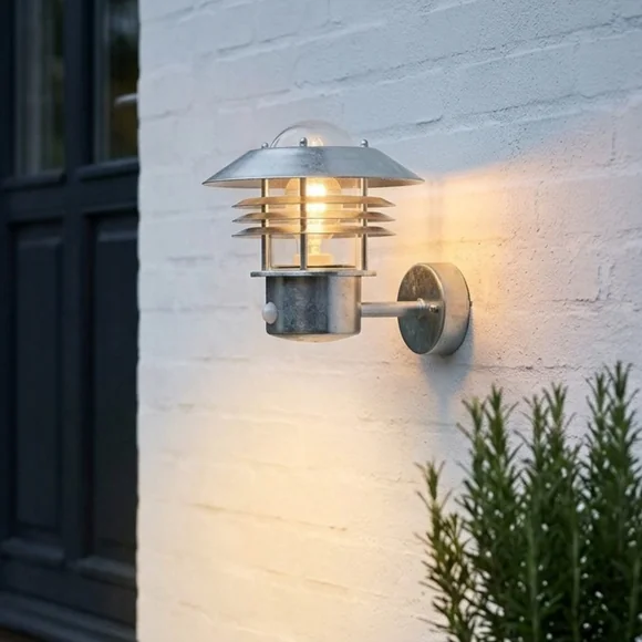 Nordlux Vejers Galvanized Sensor Outdoor Wall Light – image 1