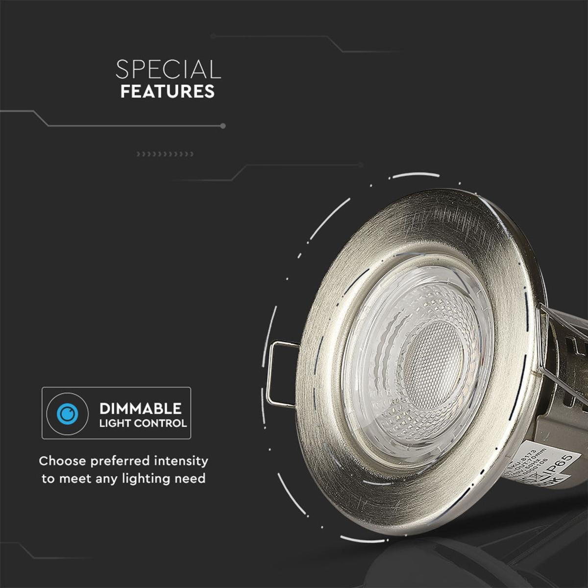 Set of 10 V-TAC 5W LED Outdoor Spotlights Satin Nickel – image 5