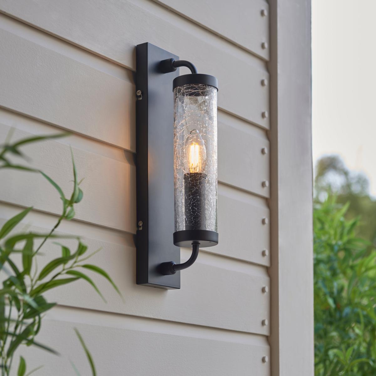 Cheriton Industrial Dimmable Indoor Outdoor Wall Light Black – image 2