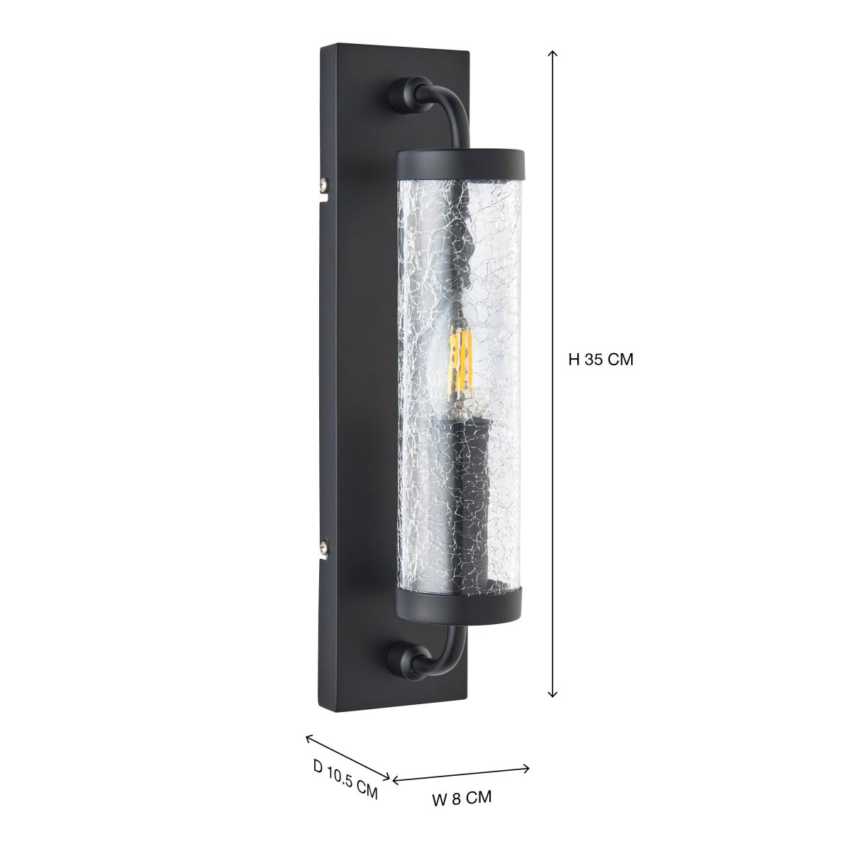 Cheriton Industrial Dimmable Indoor Outdoor Wall Light Black – image 6