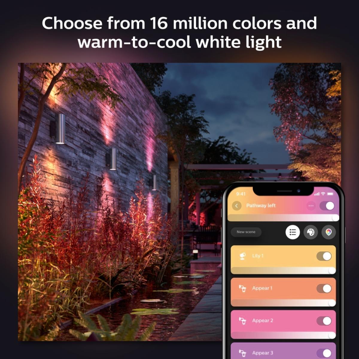 Philips Hue Appear Colour Ambiance Smart LED Outdoor Wall Light - 2 Pack – image 2