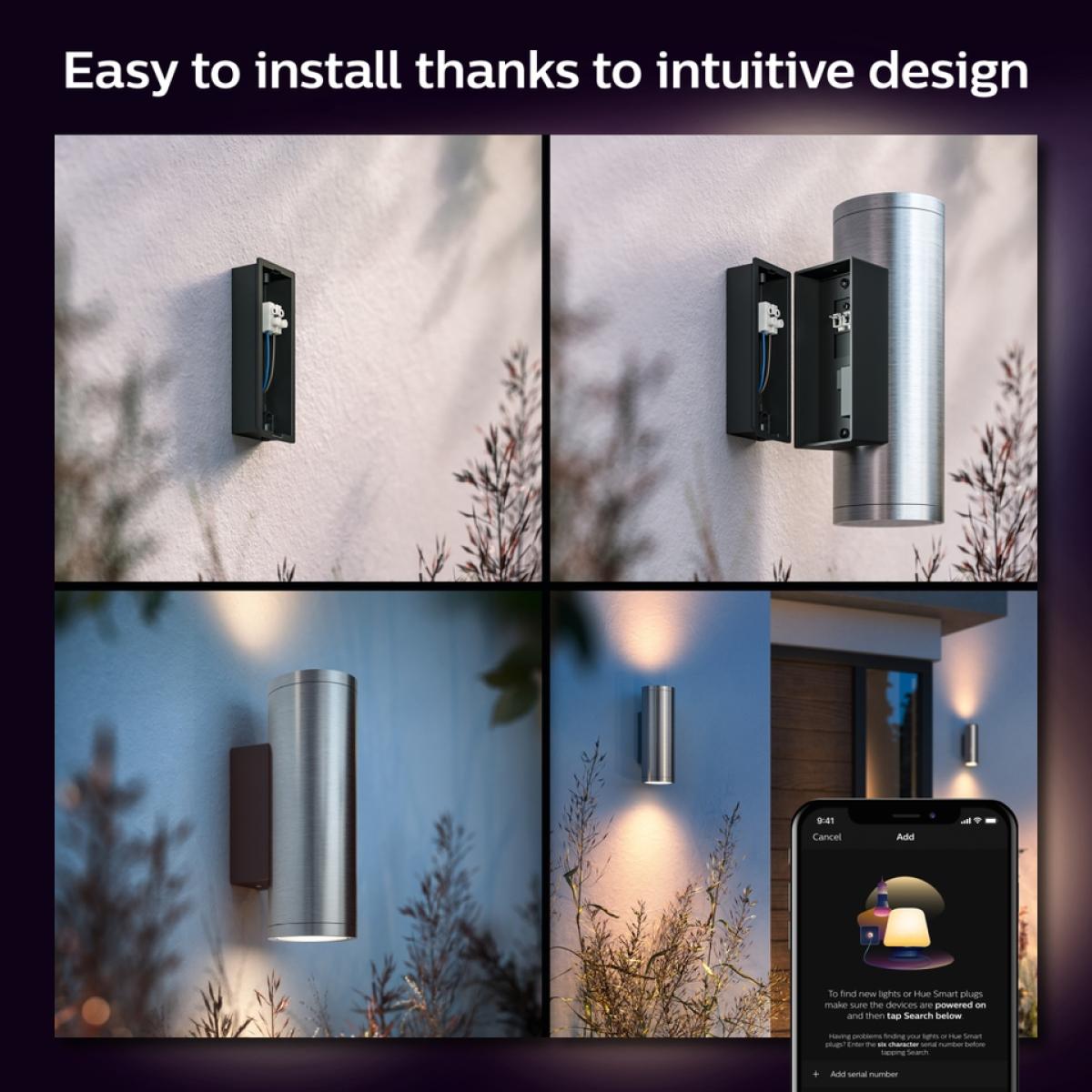 Philips Hue Appear Colour Ambiance Smart LED Outdoor Wall Light - 2 Pack – image 4