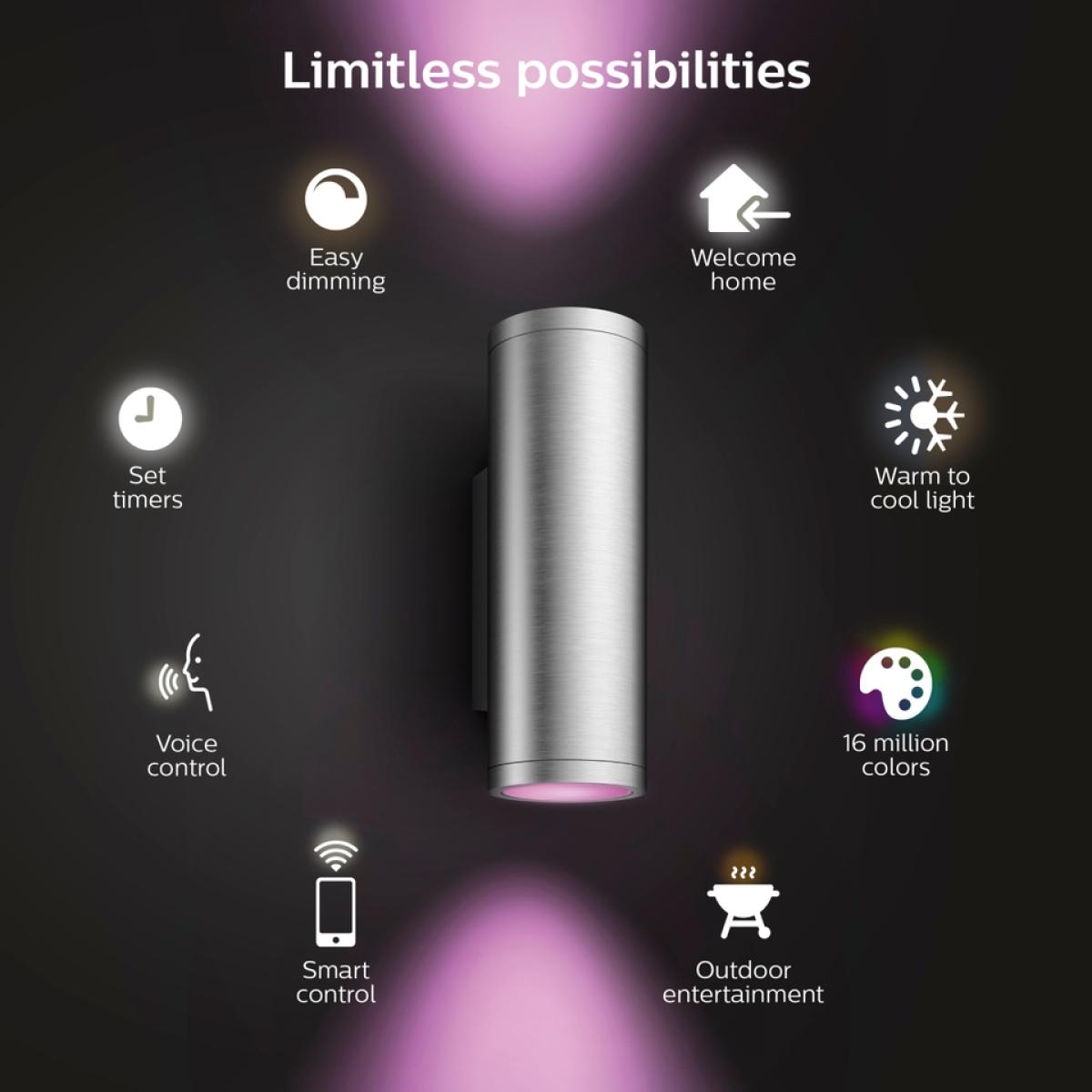 Philips Hue Appear Colour Ambiance Smart LED Outdoor Wall Light - 2 Pack – image 10