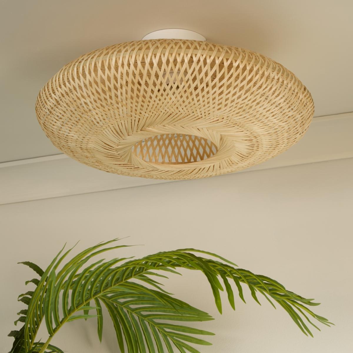 Belle Bamboo Flush Ceiling Light – image 5