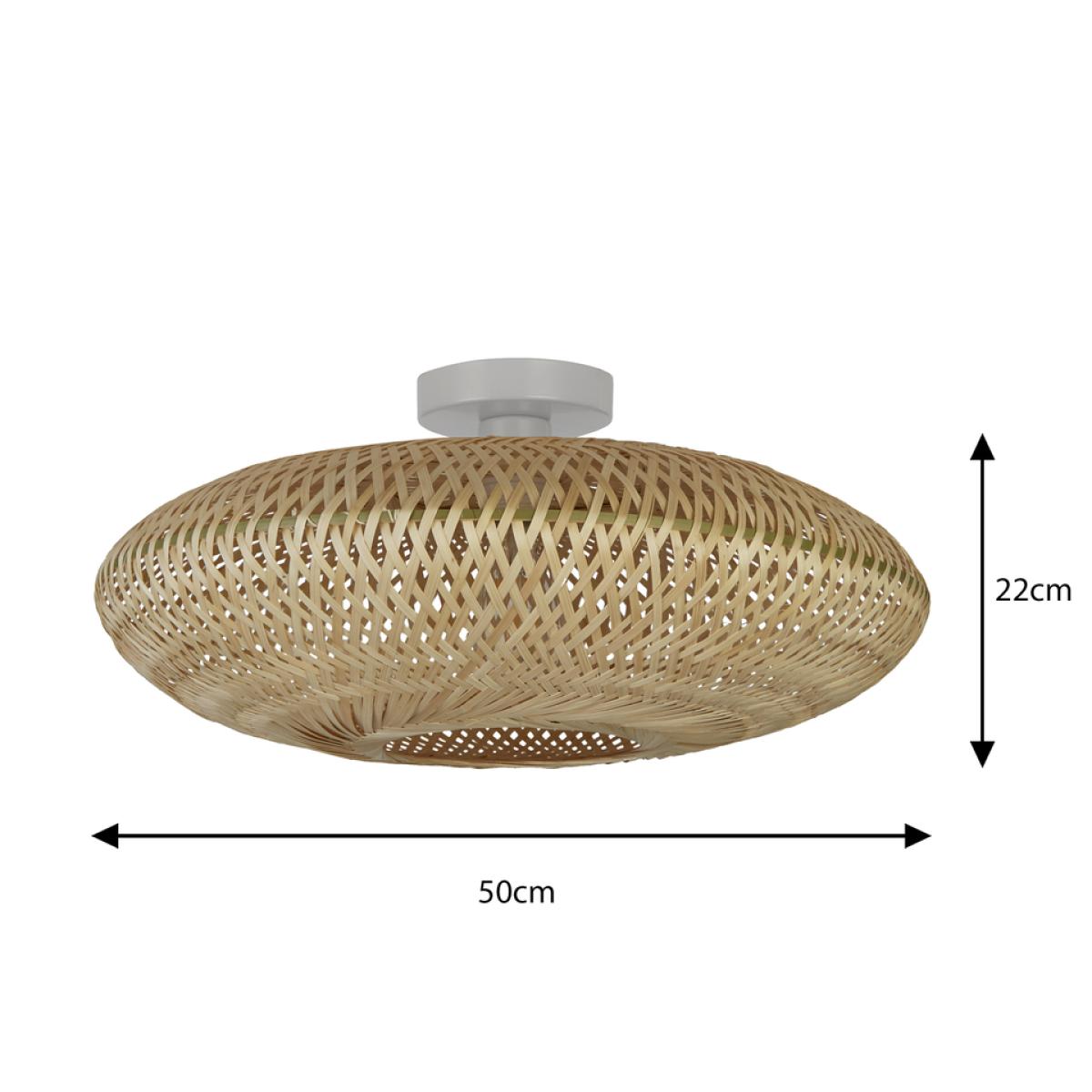 Belle Bamboo Flush Ceiling Light – image 6