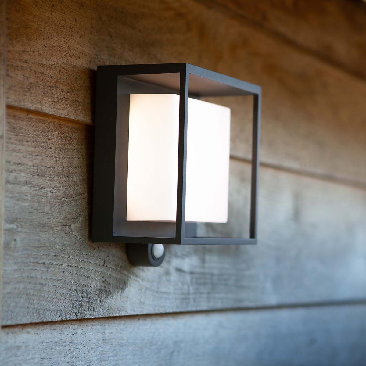 Lutec Curtis Solar LED Outdoor Wall Light with PIR Motion Sensor – image 1