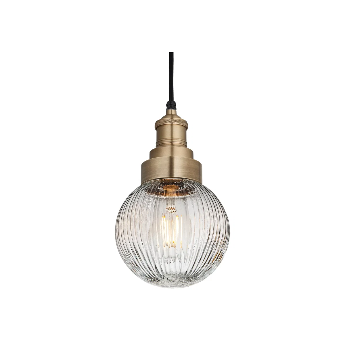 Brooklyn Outdoor & Bathroom Ribbed Globe Pendant
