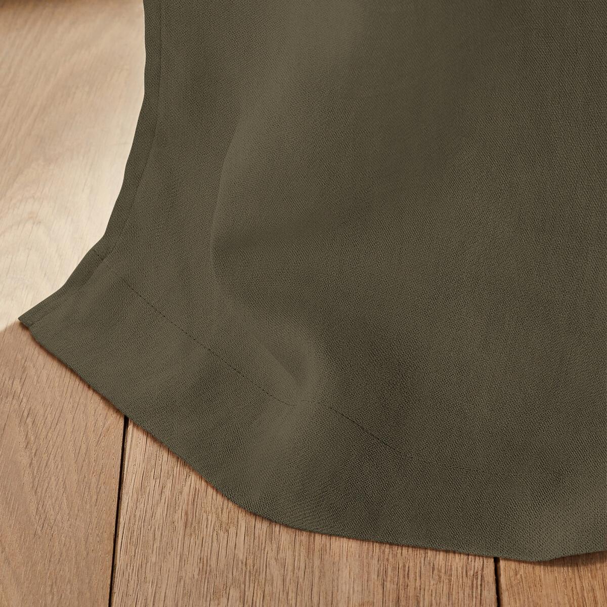Private Single Linen Lined Blackout Curtain with Leather Tabs – image 3