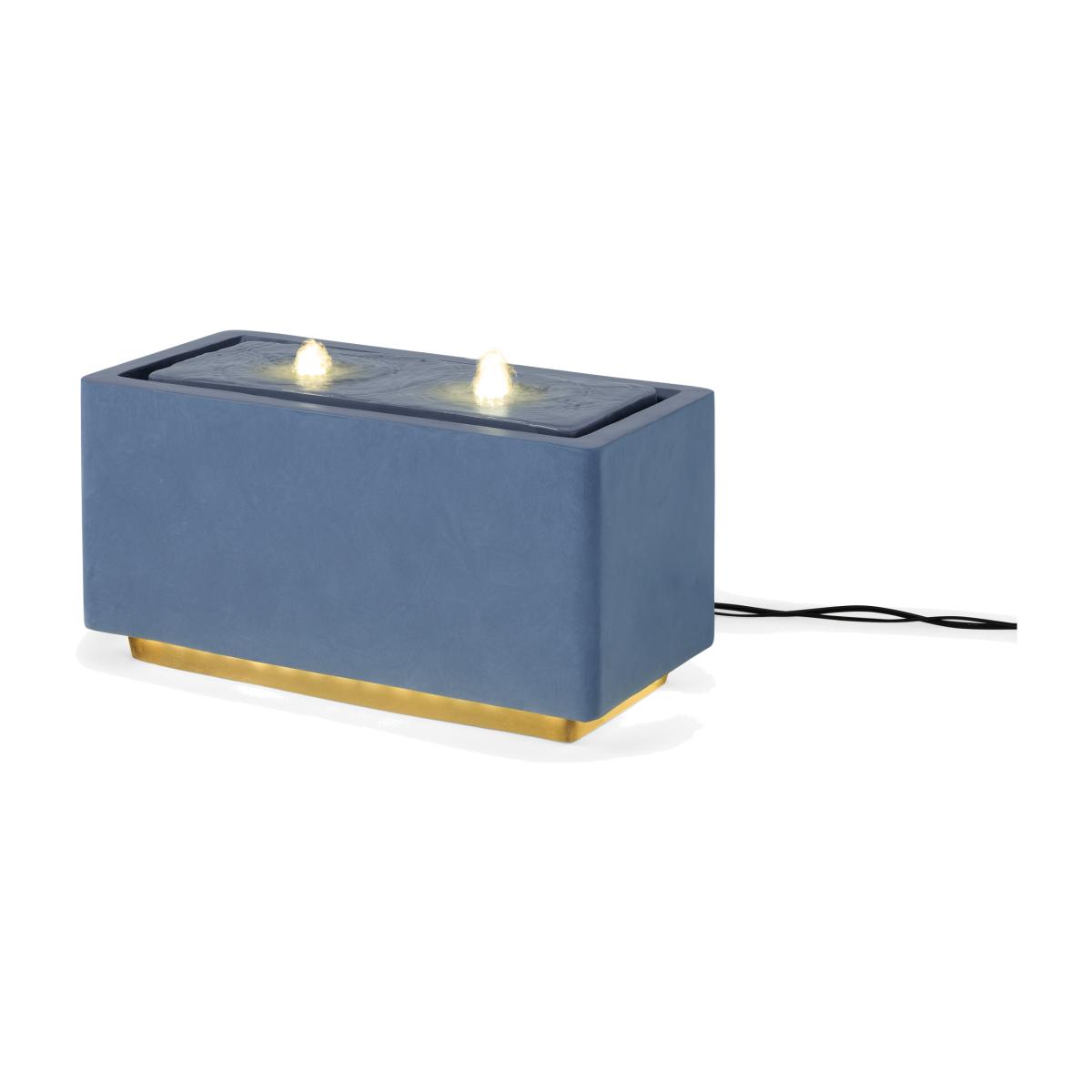 Ivyline Wide Rectangle Garden Water Feature with LED Lights, Grey Cement Finish – image 1