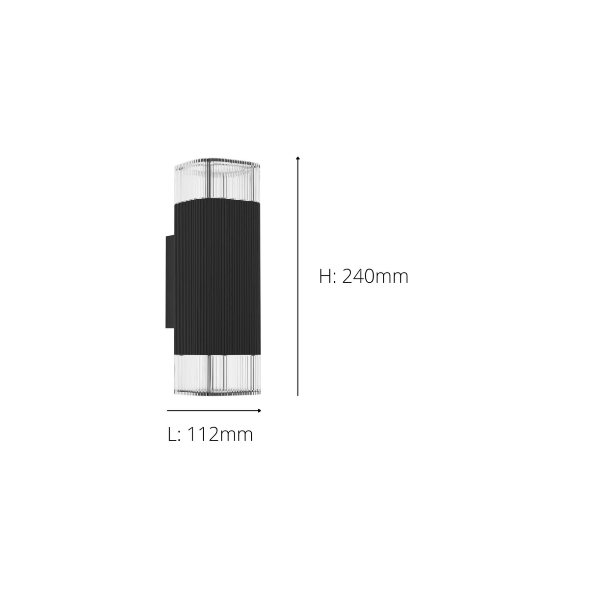 Castelnuovo 2-Light Black LED Outdoor Wall Light – image 4