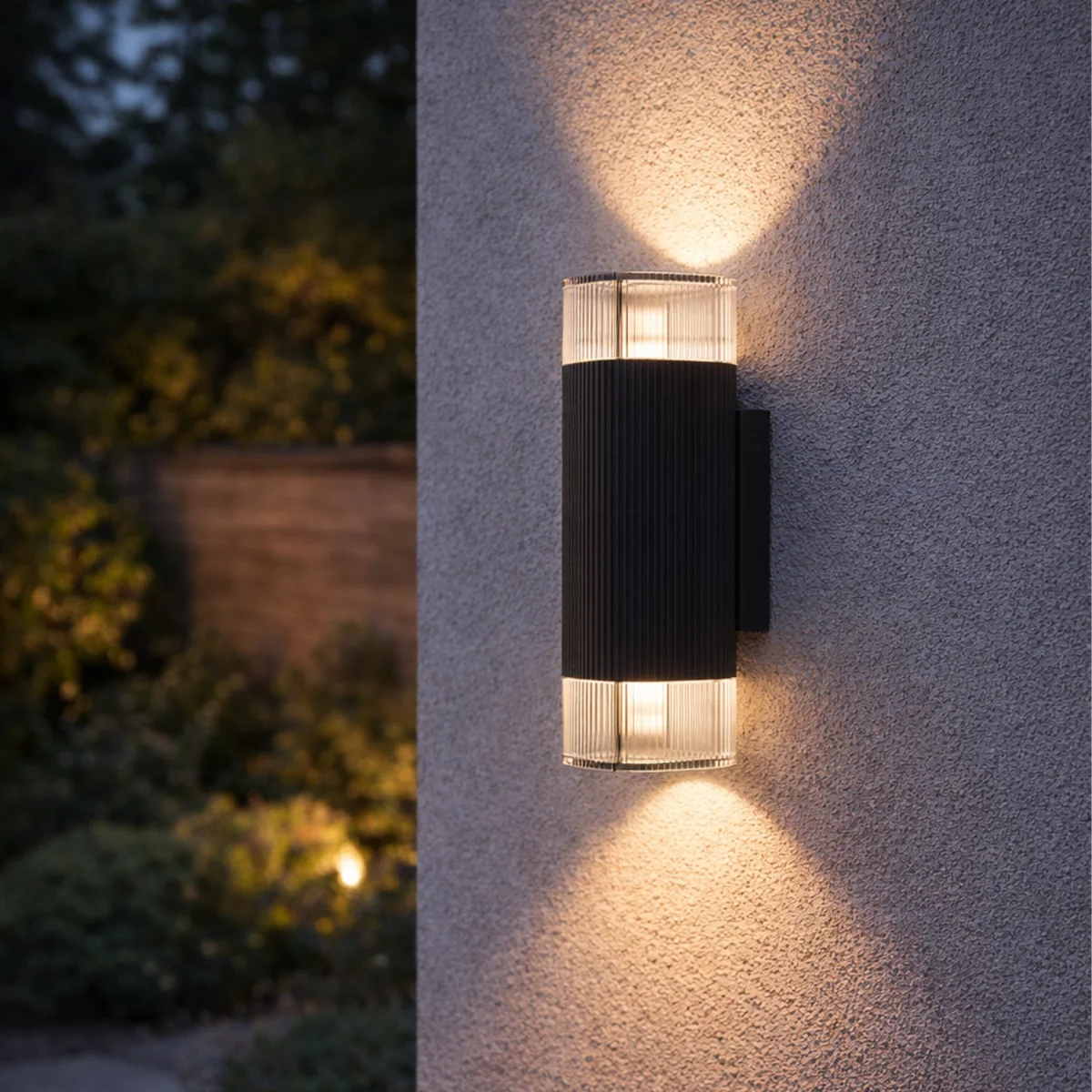 Castelnuovo 2-Light Black LED Outdoor Wall Light – image 1