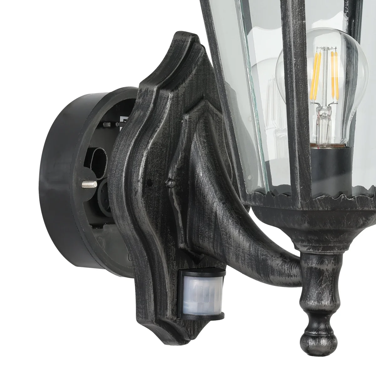 Navedo Black Outdoor Wall Light Upwards with Sensor – image 3