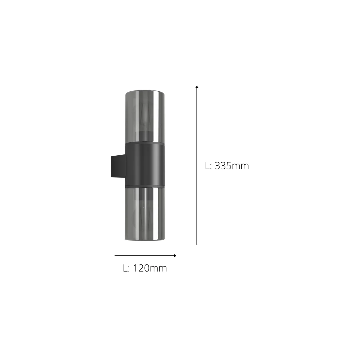 Cropani 2-Light Black Outdoor Wall Light – image 3