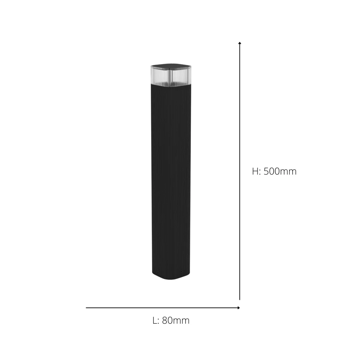 Castelnuovo Black LED Outdoor Bollard Small – image 5