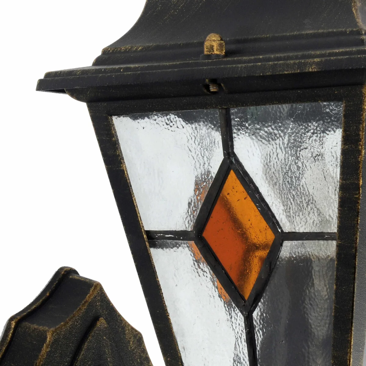 Morecambe Outdoor Wall Light - Black Gold & Amber – image 4