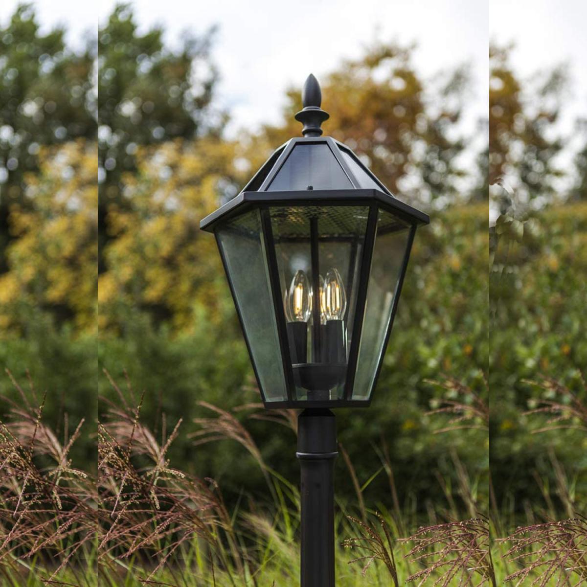 CGC LONDON 2.3 Metre Extra Tall Black Victorian Style LED Solar Post Light - Black – image 3