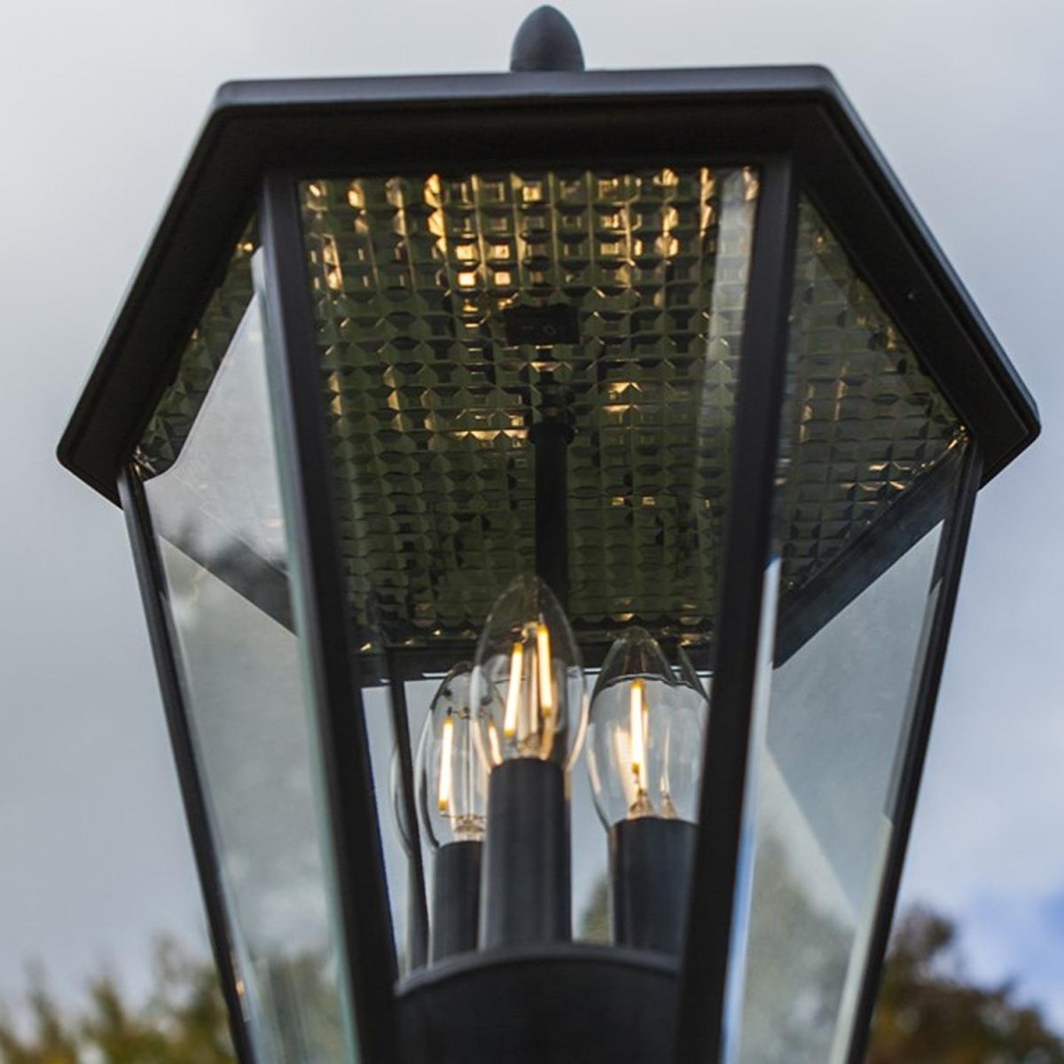 CGC LONDON 2.3 Metre Extra Tall Black Victorian Style LED Solar Post Light - Black – image 6