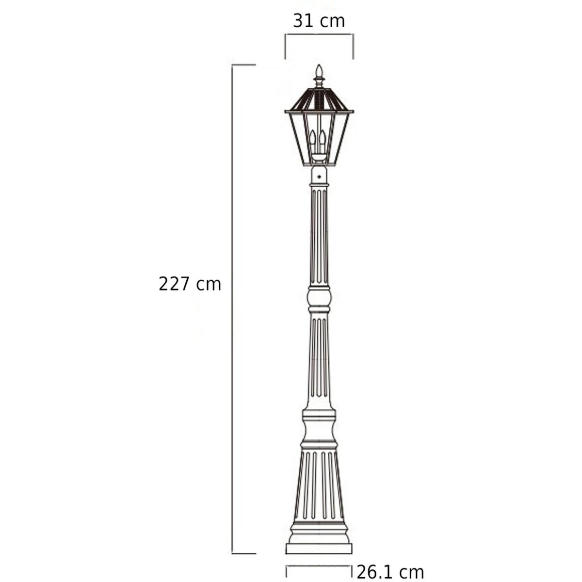 CGC LONDON 2.3 Metre Extra Tall Black Victorian Style LED Solar Post Light - Black – image 7