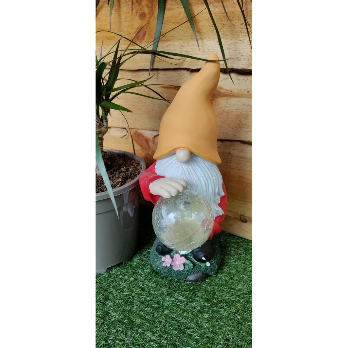 Garden Gonk Solar Light Up Gnome Lumbiddle Master Of Magic - Red – image 2
