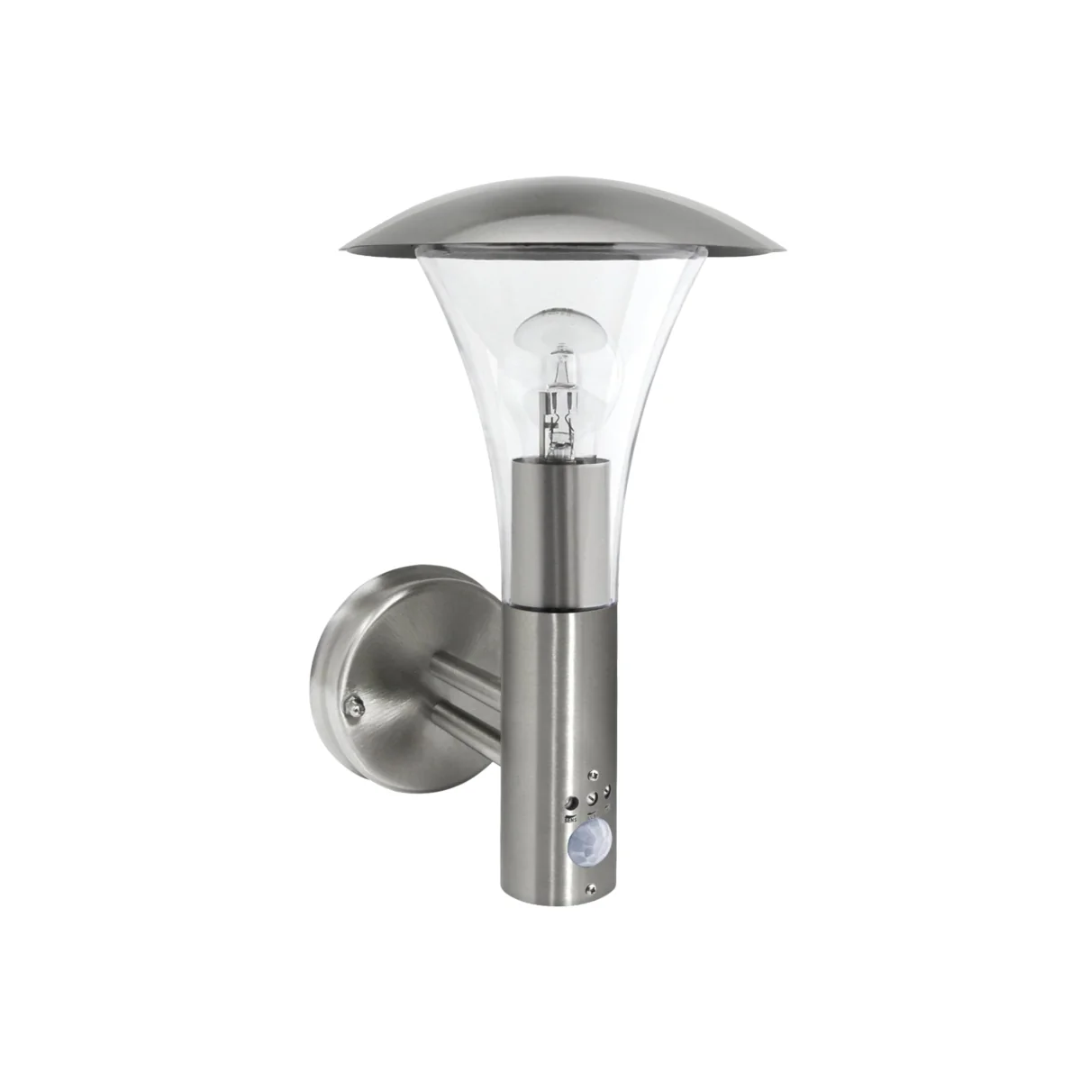 Halo Outdoor Sensor Wall Light - Brushed Stainless Steel And Clear Pc – image 1