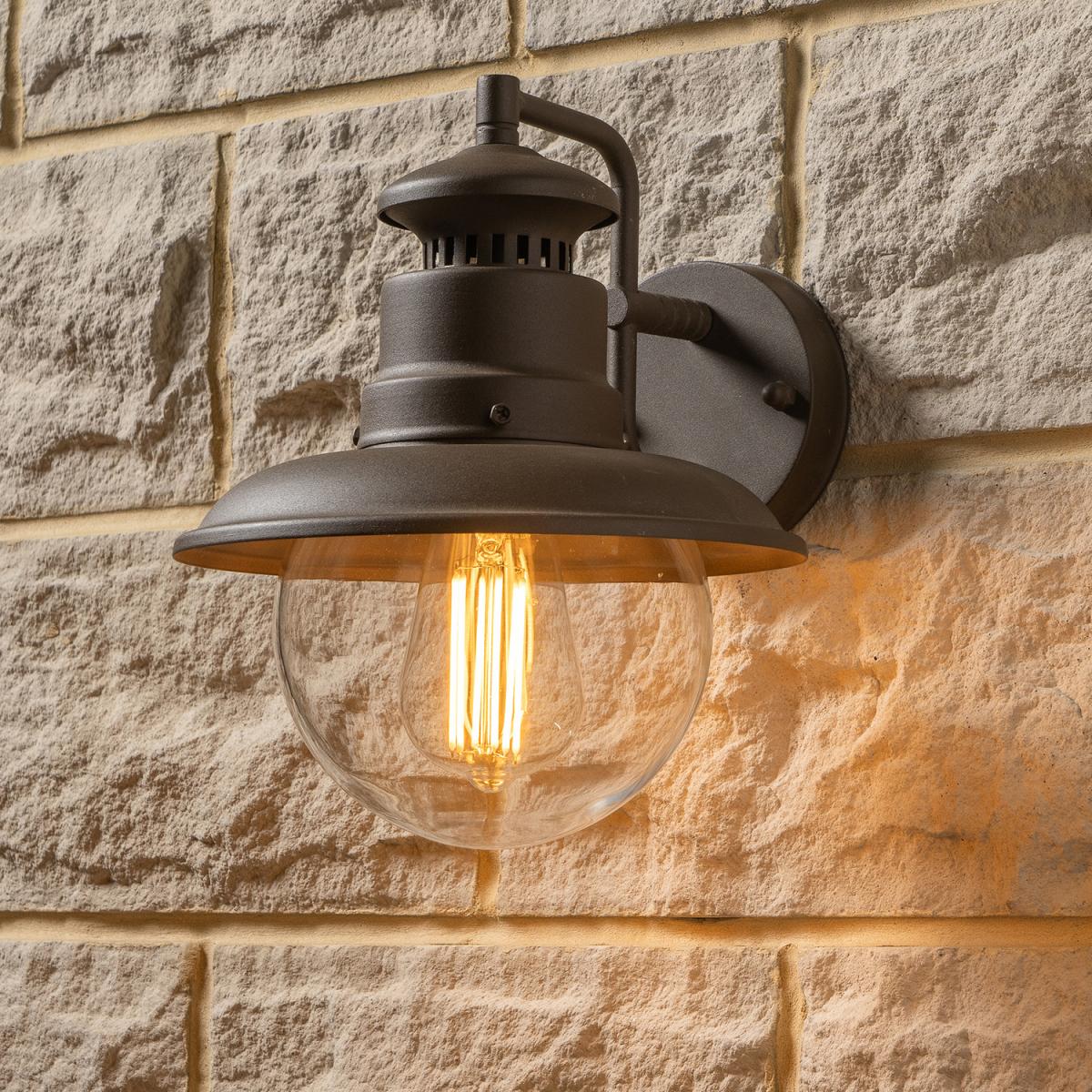 Cygnet Bronze Metal and Clear Glass Outdoor Wall Light - Bronze