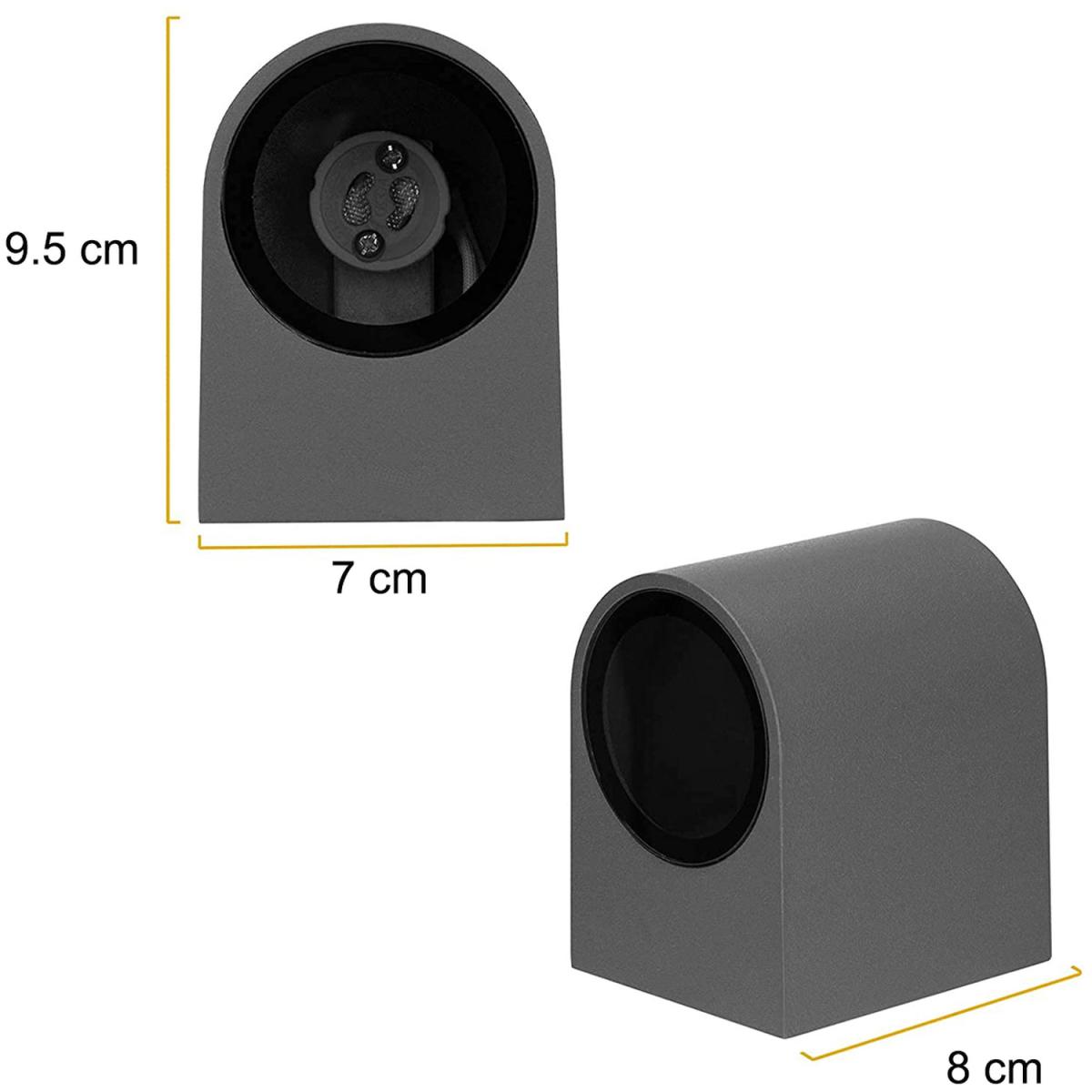 CGC EILEEN Black Outdoor Curved Wall Mounted Single Spotlight - black – image 2