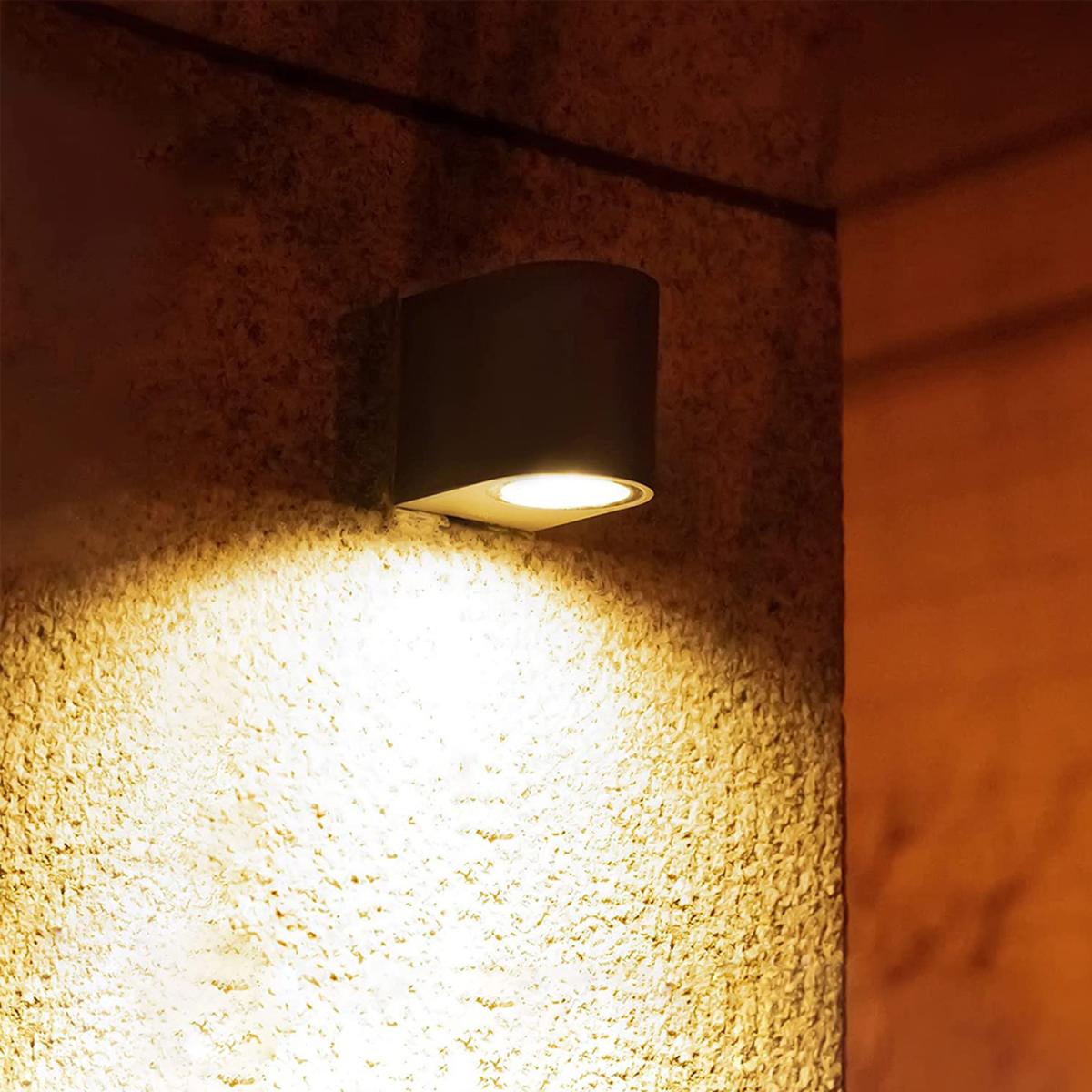 CGC EILEEN Black Outdoor Curved Wall Mounted Single Spotlight - black – image 5