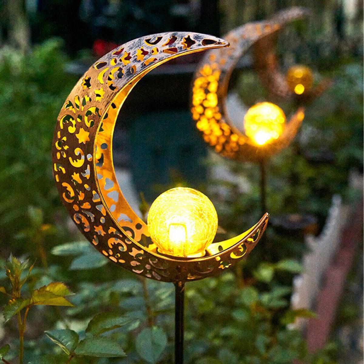 Solar Powered Moon Stake Garden Light  - Bronze – image 2